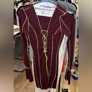 Never worn maroon dress stretchy material